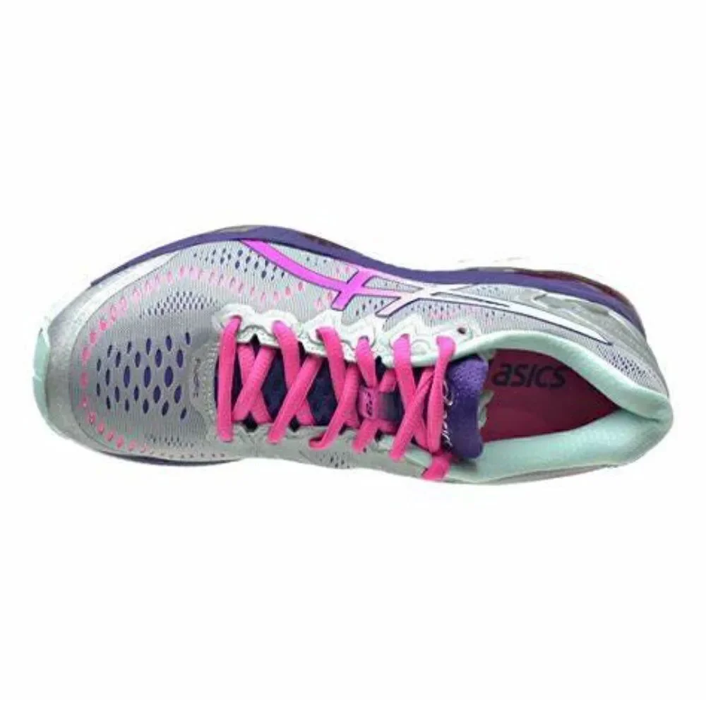New Asics GEL Kayano 23 Grey Silver Pink Light Turquoise 7 WIDE (D) width 38